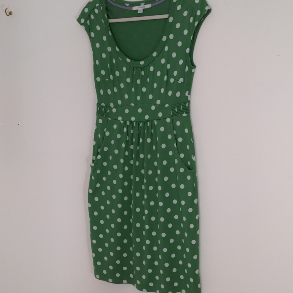 Boden green polka dot dress - Picture 2 of 8